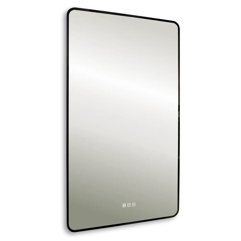 Изображение товара Зеркало Silver Mirrors Incanto Black LED-00003048, 60 х 100 см, с LED-подсветкой, сенсорный выключатель, подогрев, датчик присутствия, рама черная