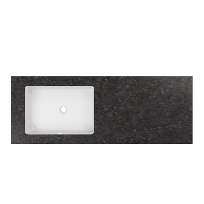 Изображение товара Столешница с раковиной Vincea VWTB-4LX140VB-L черный мрамор