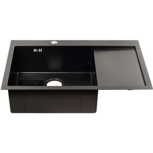Изображение товара Мойка кухонная Melana ProfLine D7851HB-L графит/D7851HB-R графит 3,0/220, 78 см, PVD покрытие, левая/правая, нержавеющая сталь