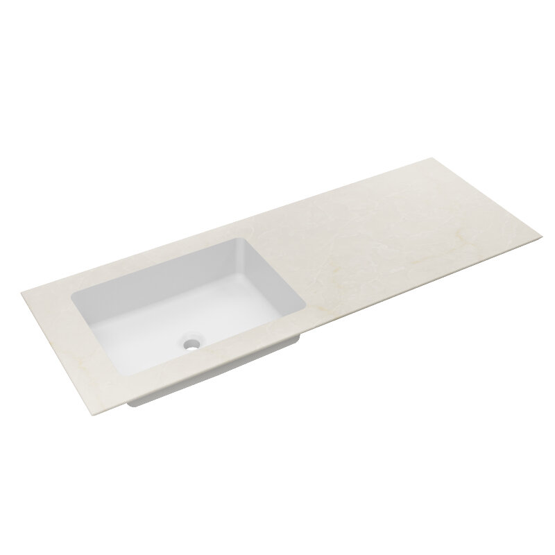 Изображение товара Столешница с интегрированной раковиной Vincea 140 см кварцевый камень бежевый Италия