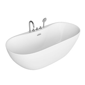 Изображение товара Акриловая ванна Grossman Classic GR-12501-1 160x75 см, белая, с встроенным смесителем