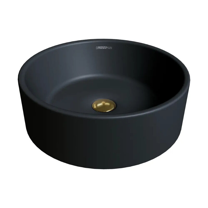 Изображение товара Раковина Grossman Color GR-3013BM, 41 см, накладная, фаянс, черная матовая