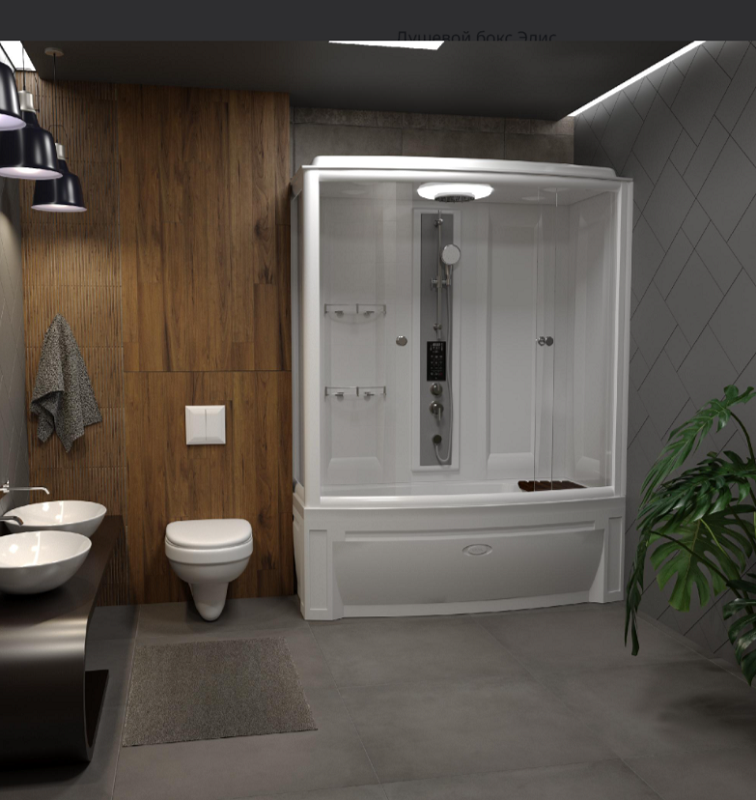 Изображение товара Душевой бокс Радомир Элис 168x85 см с тропическим душем и стеклом 6 мм