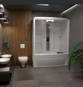 Изображение товара Душевой бокс Радомир Элис 1-04-1-2-0-0940, 168 х 85 см, стекло прозрачное, профиль белый, правосторонний