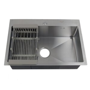 Изображение товара Мойка кухонная Melana ProfLine H6545 сатин, 3,0/200, 65 см, с коландером, нержавеющая сталь