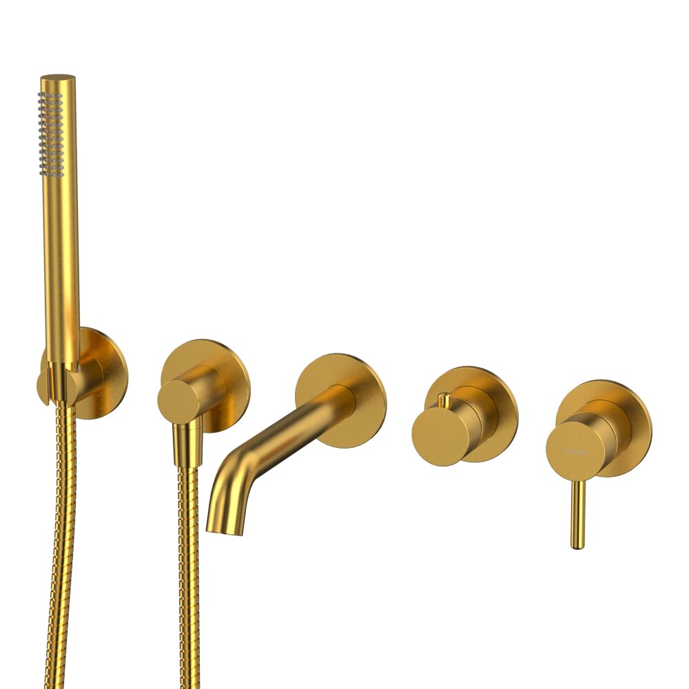 Изображение товара Смеситель Whitecross Y gold YSET1240GL для ванны и душа, золото PVD