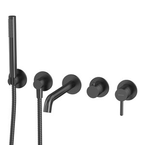 Изображение товара Смеситель Whitecross Y gunmetal YSET1240GM, для ванны и душа, с душевым гарнитуром, оружейная сталь PVD 