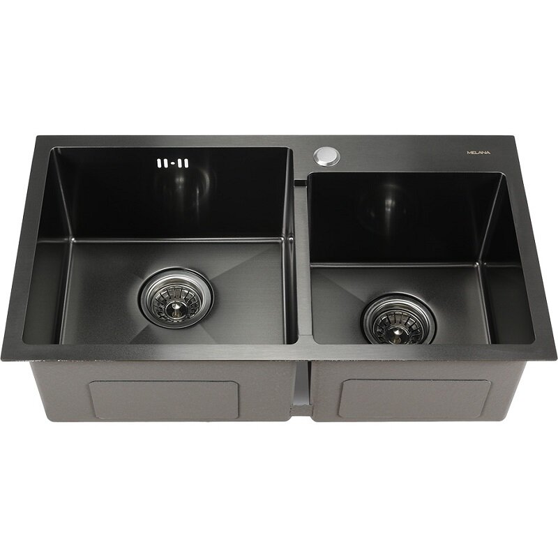 Изображение товара Мойка кухонная Melana ProfLine S7240HB графит, 3,0/220, 72 см, PVD покрытие, нержавеющая сталь