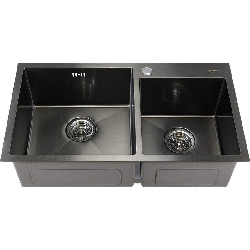 Изображение товара Мойка кухонная Melana ProfLine S7843HB графит, 3,0/220, 78 см, PVD покрытие, нержавеющая сталь