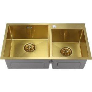 Изображение товара Мойка кухонная Melana ProfLine S7843HG золото, 3,0/220, 78 см, PVD покрытие, нержавеющая сталь