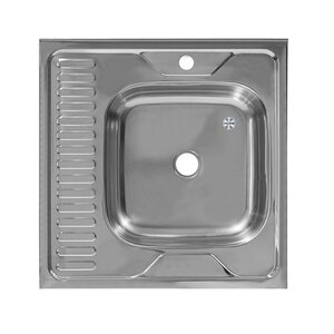 Изображение товара Мойка кухонная Melana 6060 073 t R (*20), 0,4/160, 60 см, правая, нержавеющая сталь, хром