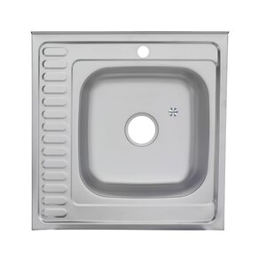 Изображение товара Мойка кухонная Melana 6060 из нержавеющей стали 60 см правая декор