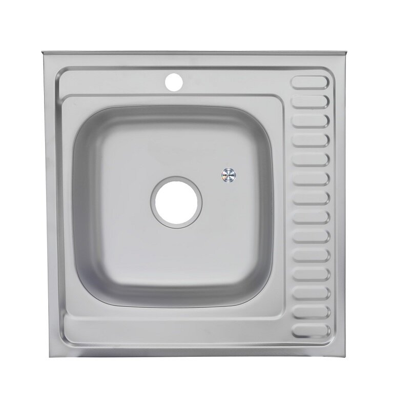 Изображение товара Мойка кухонная Melana 6060 097D t L (*10), 0,8/180 декор, 60 см, левая, нержавеющая сталь