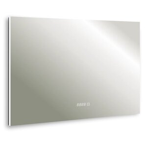 Изображение товара Зеркало Silver Mirrors Алмина LED-00002326, 100 х 80 см, с LED-подсветкой, часы, сенсорный выключатель