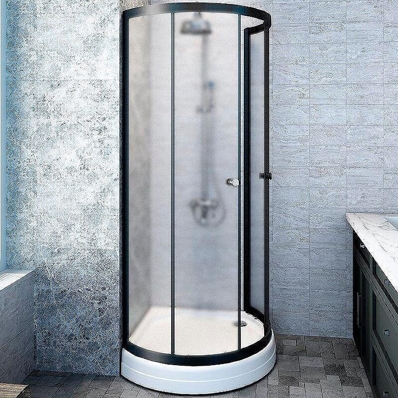 Изображение товара Душевой уголок Радомир Стронг 1-03-6-0-0-1811, 100x100 см, с раздвижной дверью, матовое стекло, чер
