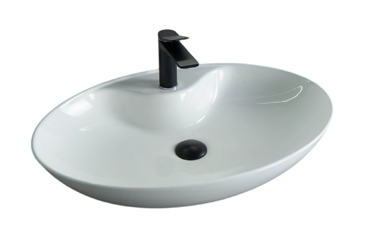Изображение товара Раковина Gid Lago N9438 51151 белая овальная накладная 65 см фаянс Испания