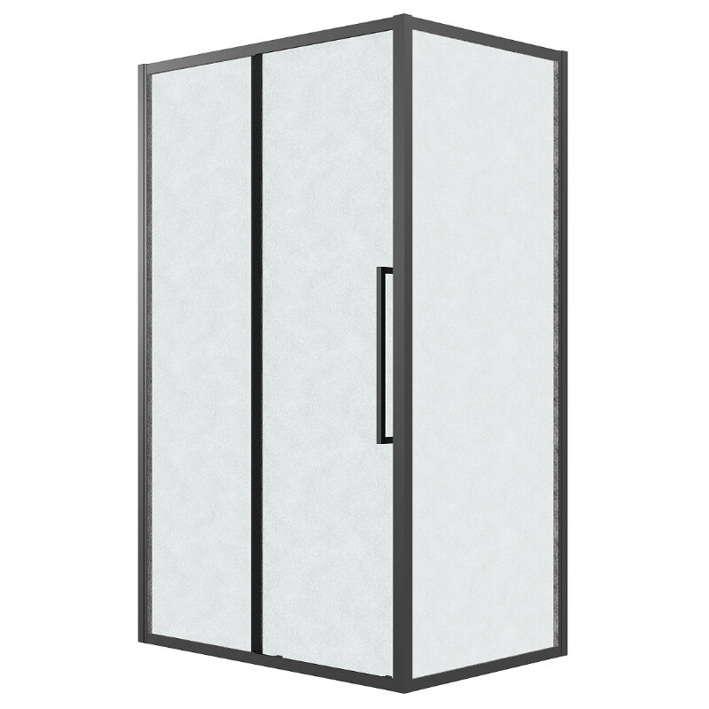 Изображение товара Душевой уголок Grossman Cosmo 130x100 см с черным матовым профилем и стеклом шиншилла