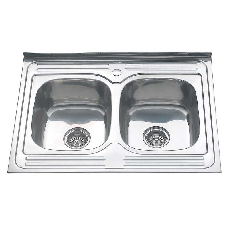 Изображение товара Мойка кухонная Melana 8060S 061 tb (*7), 0,8/180, 80 см, нержавеющая сталь, хром