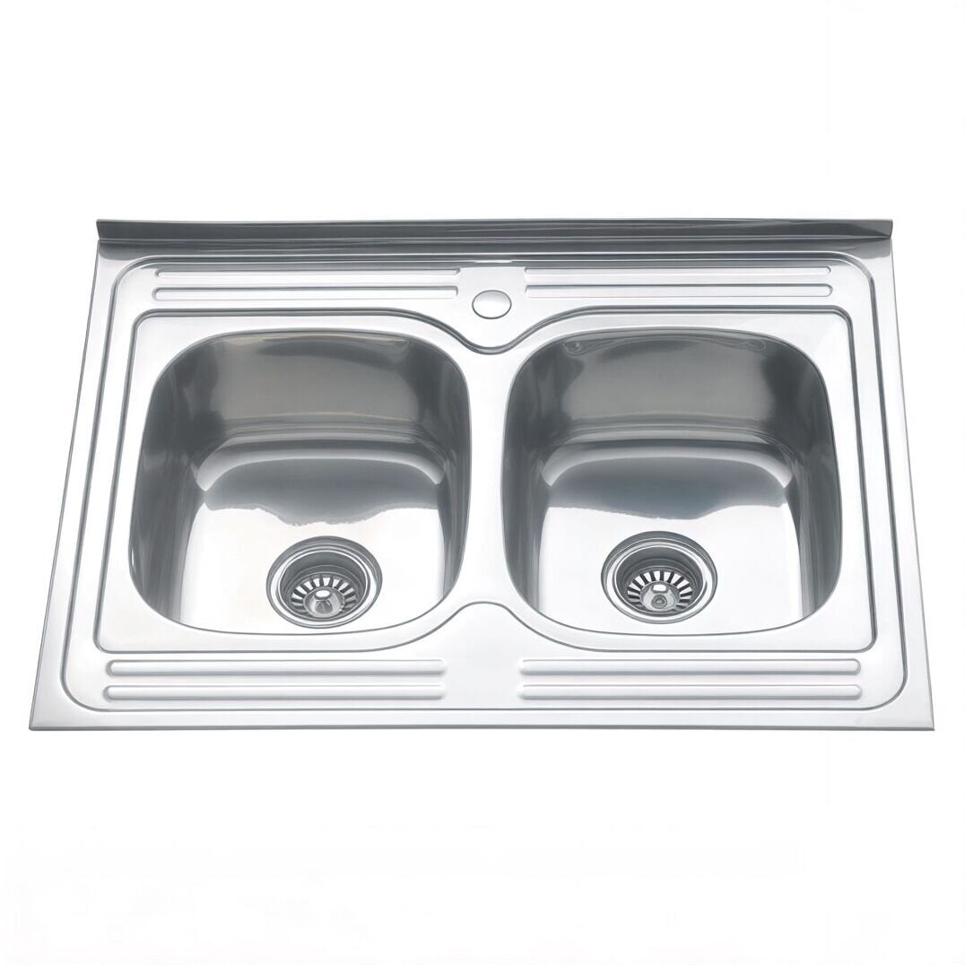 Изображение товара Мойка кухонная Melana 8060S 061 tb (*7), 0,8/180, 80 см, нержавеющая сталь, хром