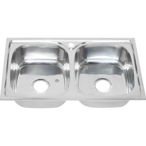 Изображение товара Мойка кухонная Melana 8148S 040 t (*8), 0,6/180, 81 см, нержавеющая сталь, хром