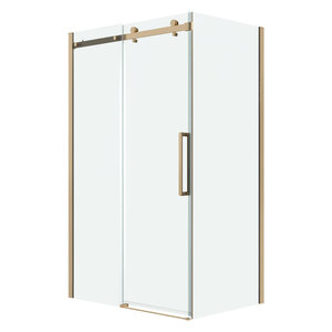 Изображение товара Душевой уголок Grossman Classic 120.K33.04.1390.32.00, 130 х 90 см, стекло прозрачное, профиль золото сатин