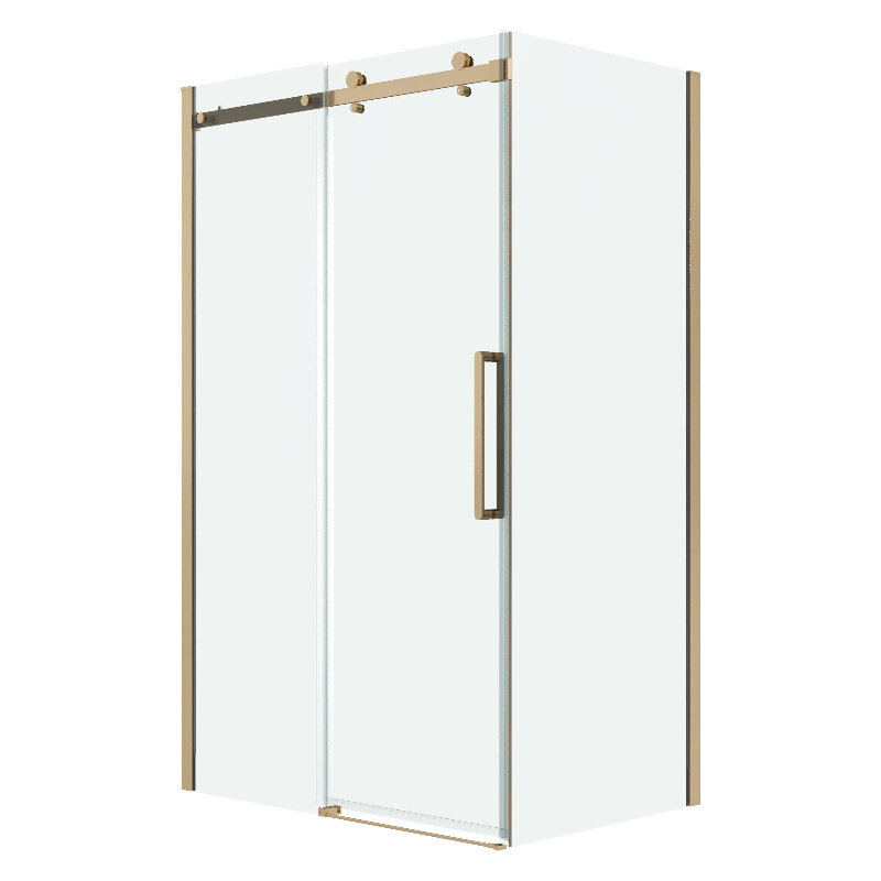 Изображение товара Душевой уголок Grossman Classic 120.K33.04.1490.32.00, 140 х 90 см, стекло прозрачное, профиль золото сатин