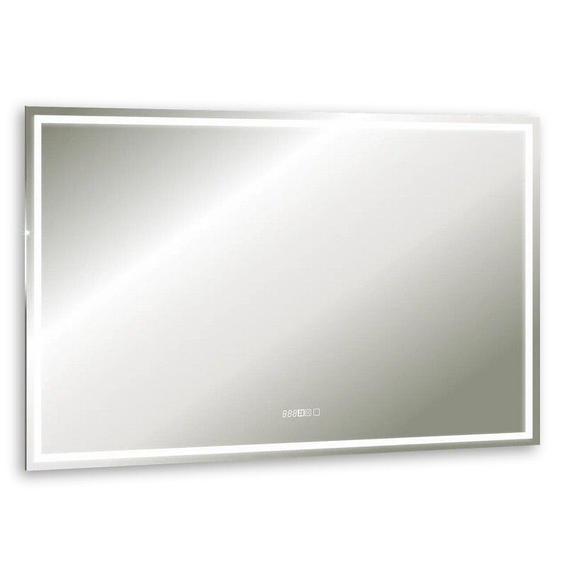 Изображение товара Зеркало Silver Mirrors Livia-3 LED-00002346, 120 х 80 см, с LED-подсветкой, сенсором, двойным подогревом, часами, цвет белый