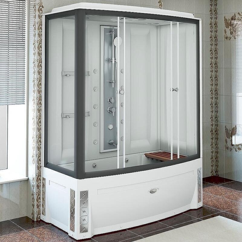 Изображение товара Душевой бокс Радомир Элис К2 168x85 см с гидромассажем парами и стеклом