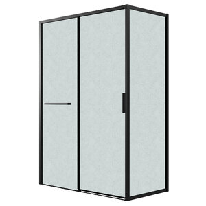 Изображение товара Душевой уголок Grossman Style 120.K33.05.1310.21.02, 130 х 100 см, стекло шиншилла, профиль черный матовый