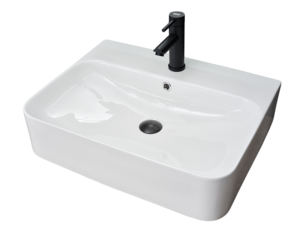 Изображение товара Раковина Gid Geometrico N9258 51218 60 см из фаянса с переливом и накладным монтажом