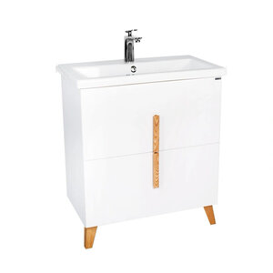 Изображение товара Тумба под раковину Viant Мюнхен 60 см напольная с ящиками белая