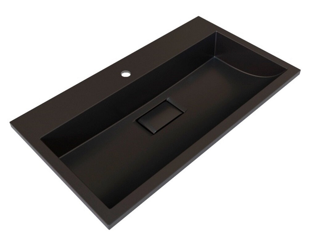 Изображение товара Раковина Stella Polar Арта SP-00001726, 80 см, искусственный камень, черный