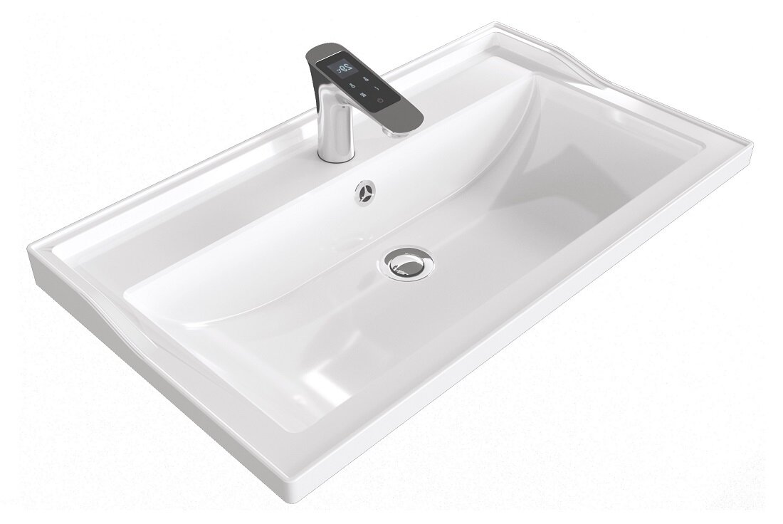 Изображение товара Раковина Stella Polar Флур SP-00001484 80 см из искусственного камня белая для ванной