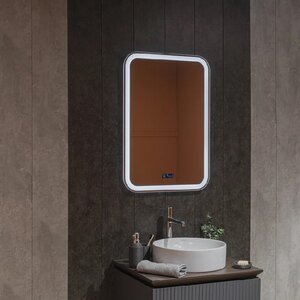 Изображение товара Зеркало Silver Mirrors Мальта 3.1, LED-00002625, 55 х 80 см, с LED-подсветкой, сенсором, подогревом и ЖК-часами