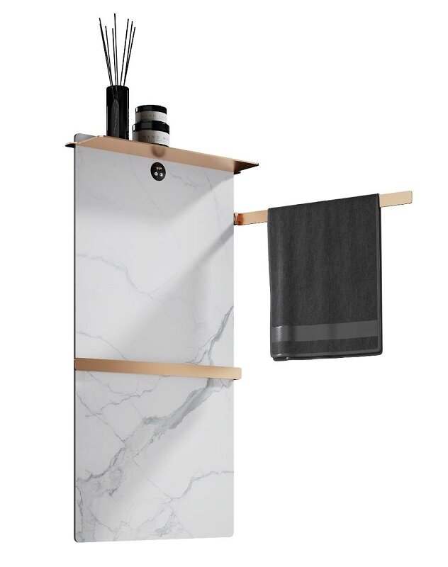 Изображение товара Электрический полотенцесушитель Wonzon & Woghand Stuttgart WW-A504W-BG белый мрамор золото