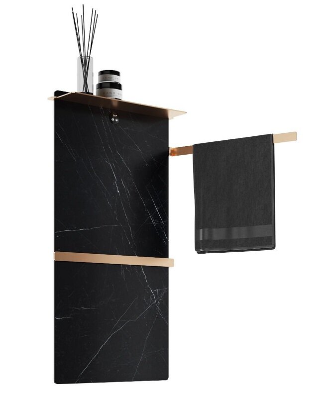 Изображение товара Электрический полотенцесушитель Wonzon & Woghand Stuttgart WW-A504-BG, 45x80 см, с полкой, черный м