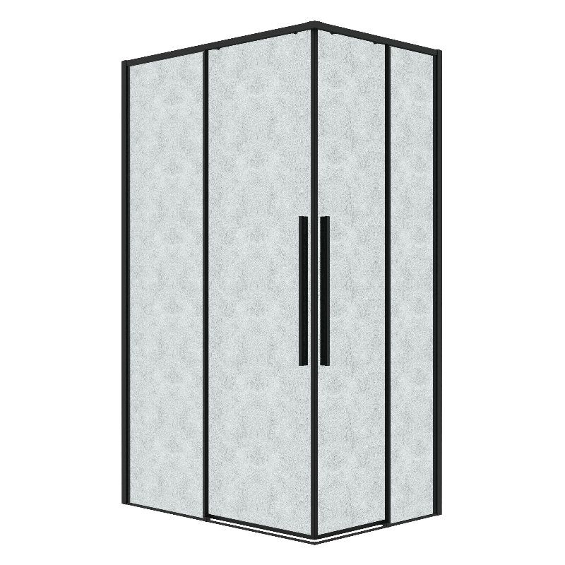 Изображение товара Душевой уголок Grossman Galaxy 300.K33.01.70R12L 70х120 см стекло шиншилла черный матовый