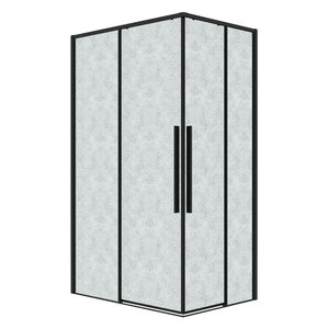 Изображение товара Душевой уголок Grossman Galaxy 300.K33.01.80R11L.21.02, 80 х 110 см, стекло шиншилла, профиль черный матовый, левый