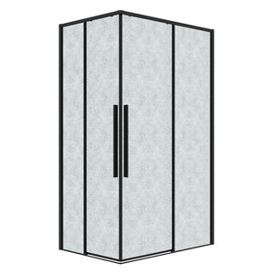 Изображение товара Душевой уголок Grossman Galaxy 300.K33.01.11R80L.21.02, 110 х 80 см, стекло шиншилла, профиль черный матовый, правый