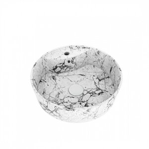 Изображение товара Раковина Maretti Elena EA13NS44-740MR, 40 см, фарфор, накладная, белый мрамор