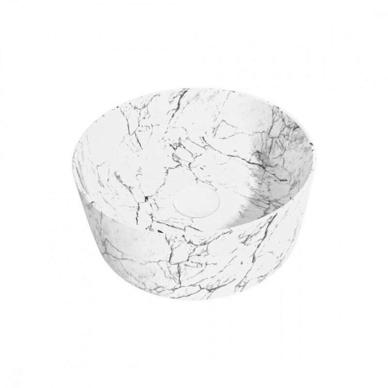 Изображение товара Раковина Maretti Elena EA13NS10-740MR, 41 см, фарфор, накладная, белый мрамор