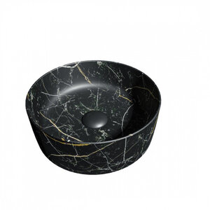 Изображение товара Раковина Maretti Elena EA13NS10-560MR, 41 см, фарфор, накладная, черный мрамор