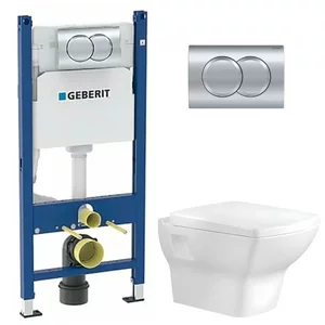 Изображение товара Инсталляция с унитазом Bien Dor GEB149DORVP1, с функцией биде, сиденье микролифт, клавиша смыва хром, белый