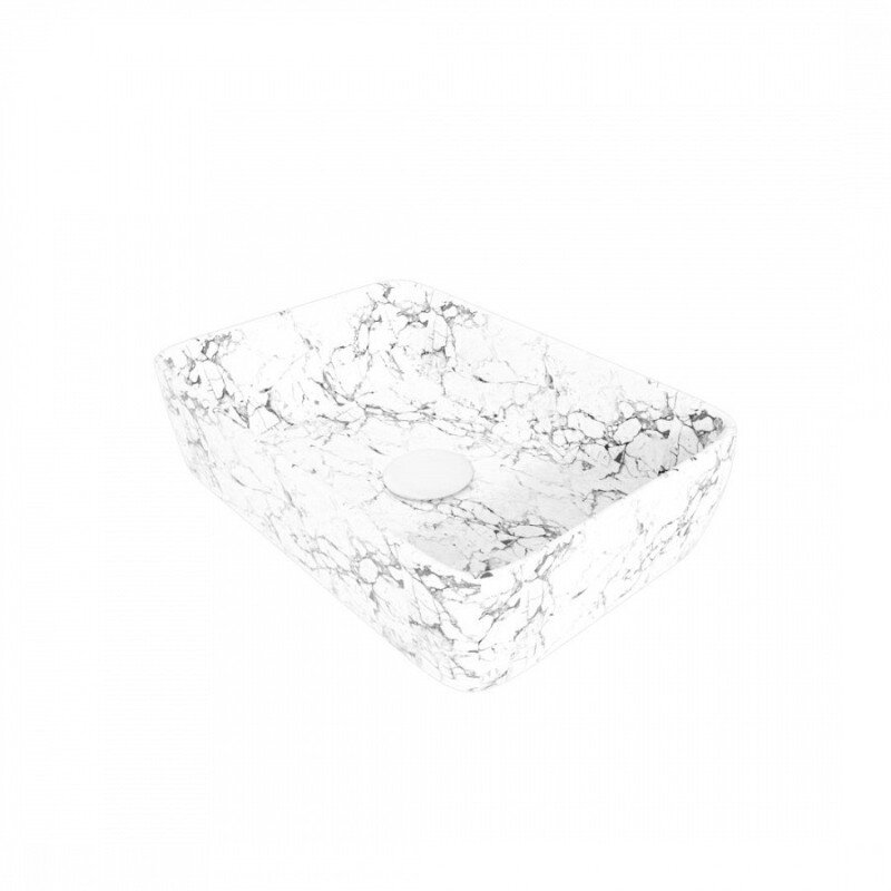 Изображение товара Раковина Maretti Umbria UM13NS03-740MR, 48 см, фарфор, накладная, белый мрамор