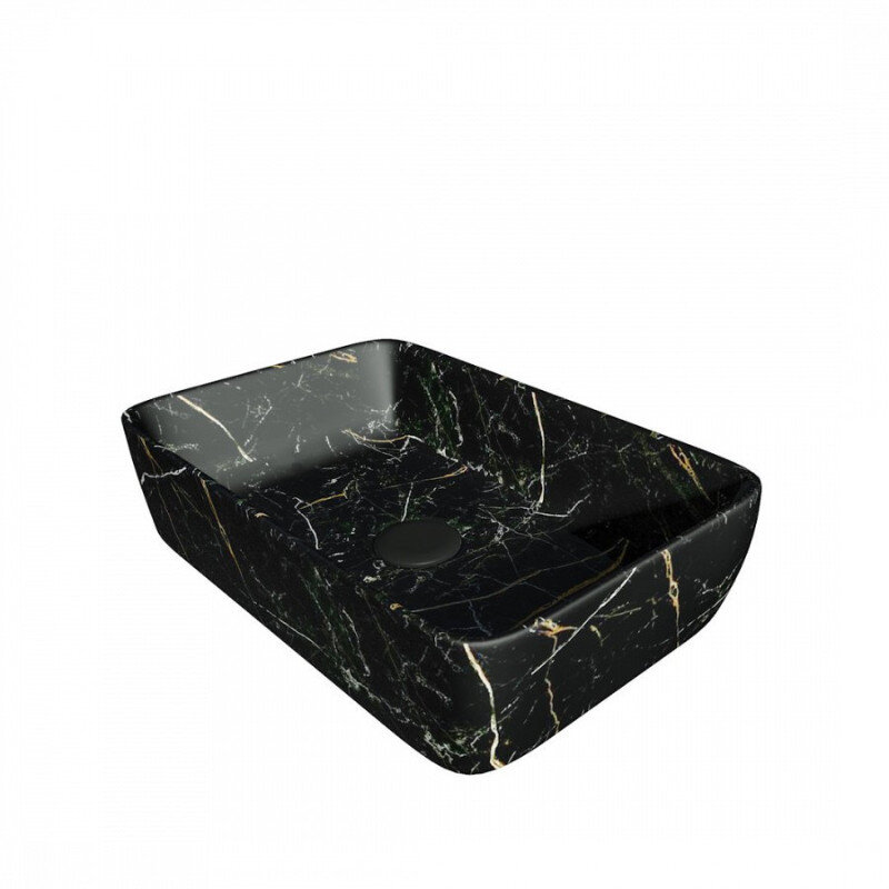 Изображение товара Раковина Maretti Umbria UM13NS03-560MR Накладная 48 см Фарфор Черный мрамор