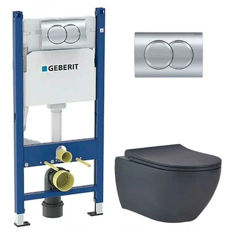 Изображение товара Инсталляция с унитазом BeWash Bogen GEB149303280 антрацит