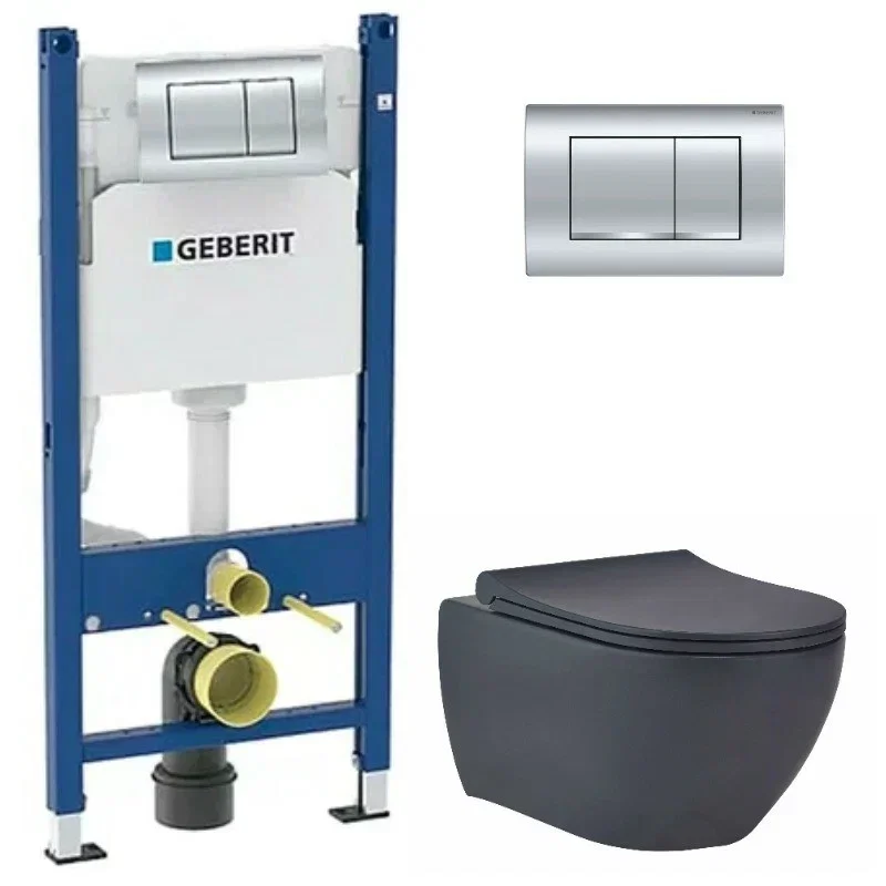 Изображение товара Инсталляция с унитазом BeWash Bogen GEB163303280 антрацит