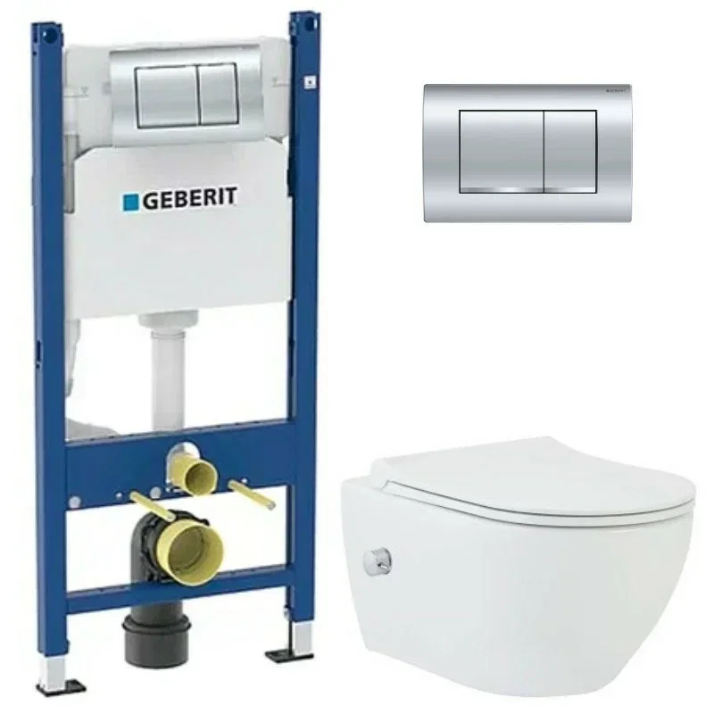 Изображение товара Инсталляция с унитазом BeWash Bogen GEB163343601 с функцией биде, подвесной, белый