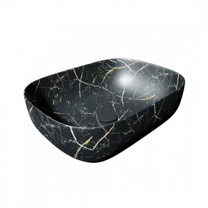 Изображение товара Раковина Maretti Florenza FL13NS25-560MR фарфор черный мрамор 49 см накладная