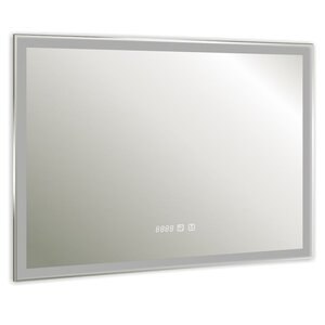 Изображение товара Зеркало Silver Mirrors Norma-3 LED-00002498, 100 х 80 см, с LED-подсветкой, сенсором, двойный подогревом, часами 